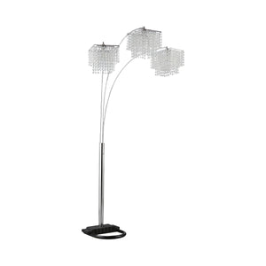 COASTER CRYSTAL DROP SHADE FLOOR LAMP CHROME