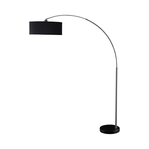 COASTER DRUM SHADE FLOOR LAMP BLACK AND CHROME