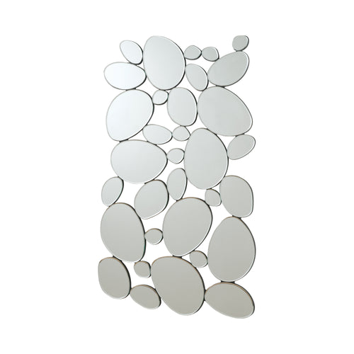 COASTER OFFICE-ACCESSORY PEBBLE-SHAPED DECORATIVE MIRROR SILVER