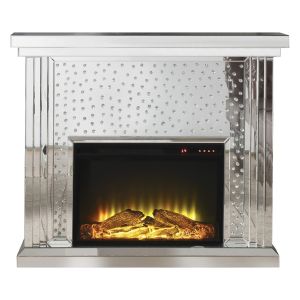 ACME NYSA MIRRORED & FAUX CRYSTALS FIREPLACE