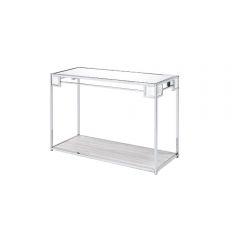 ACME ASBURY MIRRORED & CHROME CONSOLE TABLE