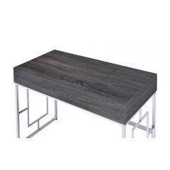 ACME SAFFRON BLACK OAK & CHROME FINISH VANITY DESK W/USB