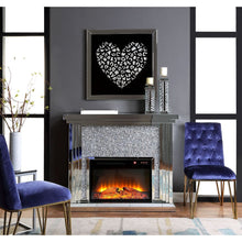 Load image into Gallery viewer, ACME NORALIE MIRRORED &amp; FAUX DIAMONDS FIREPLACE