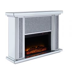 ACME NORALIE MIRRORED & FAUX DIAMONDS FIREPLACE