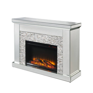 ACME LAKSHA MIRRORED & STONE FIREPLACE