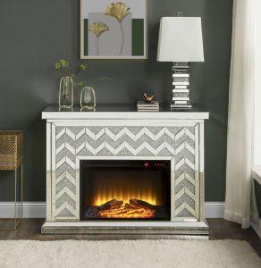 ACME NORALIE MIRRORED & FAUX DIAMONDS FIREPLACE