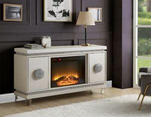 ACME LAVINA FAUX DIAMONDS TV STAND W/FIREPLACE