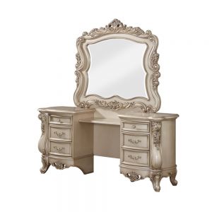 ACME GORSEDD ANTIQUE WHITE FINISH VANITY DESK