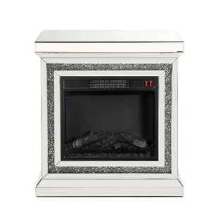 ACME NORALIE MIRRORED & FAUX DIAMONDS FIREPLACE