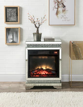 Load image into Gallery viewer, ACME LOTUS MIRRORED &amp; FAUX ICE CUBE CRYSTALS FIREPLACE