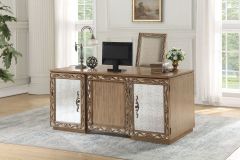 ACME ORIANNE ANTIQUE GOLD FINISH EXECUTIVE WRITING DESK