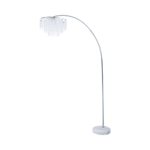 COASTER MARBLE BASE CHROME AND CRYSTAL FLOOR LAMP