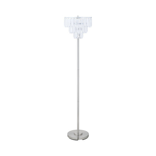 COASTER METAL BASE FLOOR LAMP CHROME AND CRYSTAL