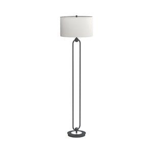 COASTER DRUM SHADE FLOOR LAMP WHITE AND ORB