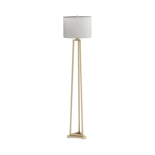 COASTER DRUM SHADE FLOOR LAMP WHITE AND GOLD