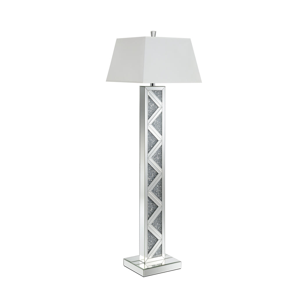 COASTER GEOMETRIC BASE SILVER FLOOR LAMP