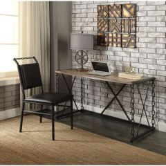 ACME JODIE RUSTIC OAK & ANTIQUE BLACK FINISH WRITING DESK(SAME AC00905)