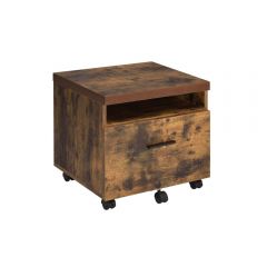 ACME BOB WEATHERED OAK & BLACK FINISH FILE CABINET