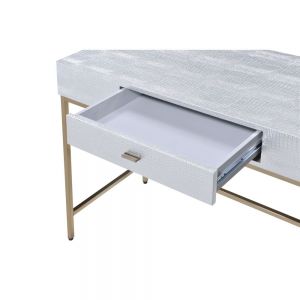 ACME PIETY SILVER PU & CHAMPAGNE FINISH WRITING DESK(SAME AC00893)