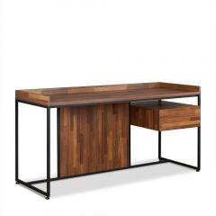 ACME SARA WALNUT & SANDY BLACK FINISH WRITING DESK