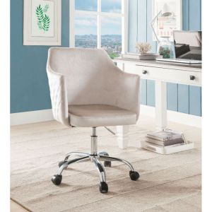 ACME COSGAIR CHAMPAGNE VELVET & CHROME FINISH OFFICE CHAIR