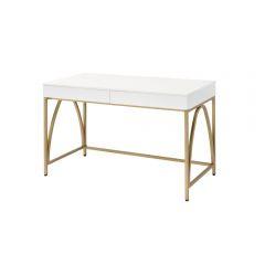 ACME LIGHTMANE WHITE HIGH GLOSS & GOLD FINISH WRITING DESK(SAME AC00900)