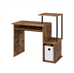 ACME LYPHRE WEATHERED OAK & BLACK FINISH COMPUTER DESK