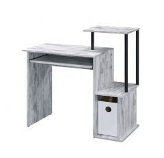 ACME LYPHRE ANTIQUE WHITE & BLACK FINISH COMPUTER DESK