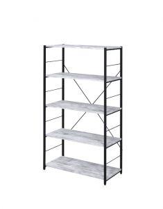 ACME TESADEA ANTIQUE WHITE & BLACK FINISH BOOKSHELF