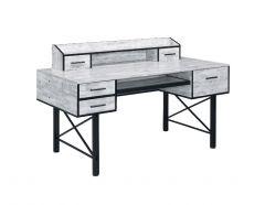 ACME SAFEA ANTIQUE WHITE & BLACK FINISH COMPUTER DESK