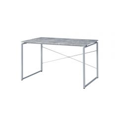 ACME JURGEN FAUX CONCRETE & SILVER FINISH WRITING DESK