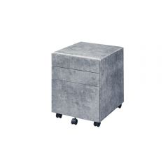 ACME JURGEN FAUX CONCRETE & SILVER FINISH FILE CABINET