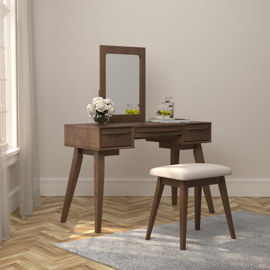 COASTER OFFICE-ACCESSORY 2-PIECE VANITY SET WITH 3-DRAWER MEDIUM BROWN