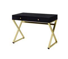 ACME COLEEN BLACK & BRASS FINISH WRITING DESK W/USB(SAME AC00894)