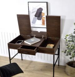 ACME VERSTER OAK & BLACK FINISH WRITING DESK W/USB