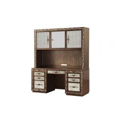 ACME ORIANNE ANTIQUE GOLD FINISH EXECUTIVE COMPUTER DESK W/HUTCH