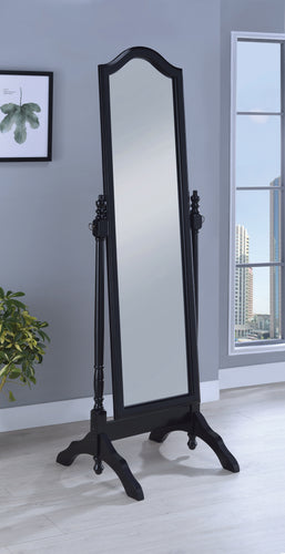 COASTER OFFICE-ACCESSORY RECTANGULAR CHEVAL MIRROR WITH ARCHED TOP BLACK