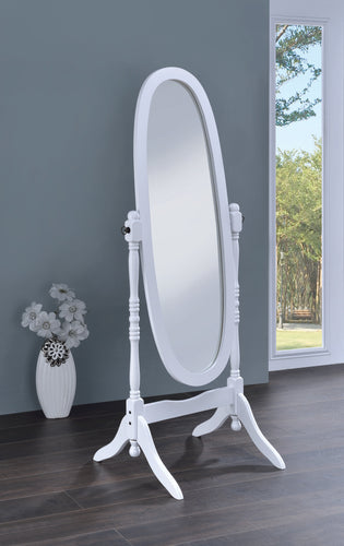 COASTER OFFICE-ACCESSORY OVAL CHEVAL MIRROR WHITE