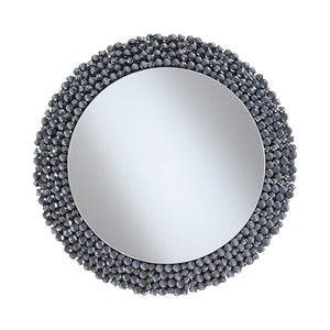 COASTER OFFICE-ACCESSORY ROUND WALL MIRROR WITH TEXTURAL FRAME GREY