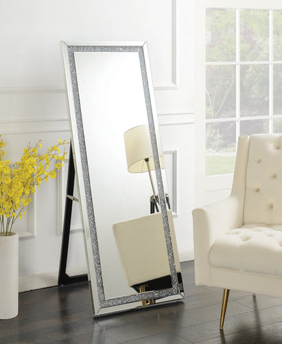 COASTER OFFICE-ACCESSORY RECTANGULAR CHEVAL FLOOR MIRROR SILVER