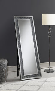 COASTER OFFICE-ACCESSORY RECTANGULAR STANDING MIRROR WITH LED LIGHTING SILVER