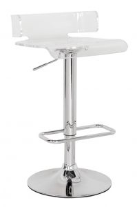 ACME RANIA CLEAR & CHROME FINISH ADJUSTABLE STOOL W/SWIVEL