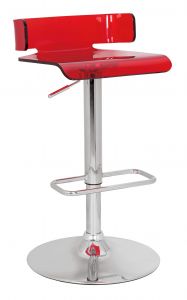 ACME RANIA RED & CHROME FINISH ADJUSTABLE STOOL W/SWIVEL