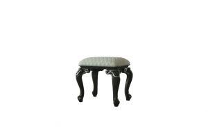 ACME HOUSE DELPHINE IVORY FABRIC & CHARCOAL FINISH STOOL