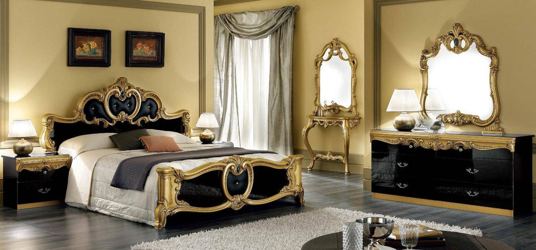 ESF BAROCCO BLACK/GOLD BEDROOM SET