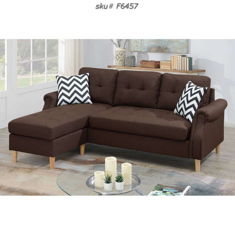 UPDATED ALL-IN-ONE REVERSIBLE SECTIONAL W/2 ACCENT PILLOW