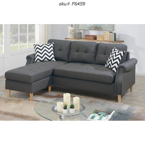 UPDATED ALL-IN-ONE REVERSIBLE SECTIONAL W/2 ACCENT PILLOW