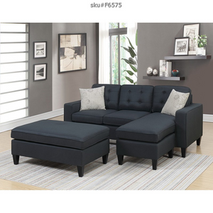 UPDATED 3PCS ALL-IN-ONE SECTIONAL BLACK