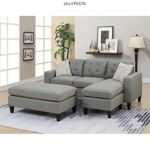 UPDATED 3PCS ALL-IN-ONE SECTIONAL LIGHT GREY