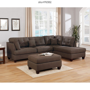 UPDATED 3PCS SECTIONAL BLACK COFFEE